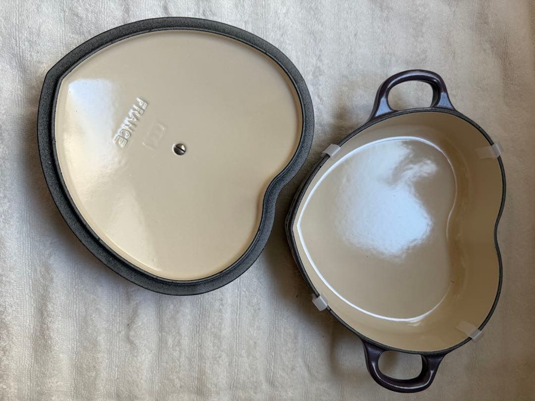 レア　LE CREUSET ハート型パープル鍋　アメジスト　浅鍋