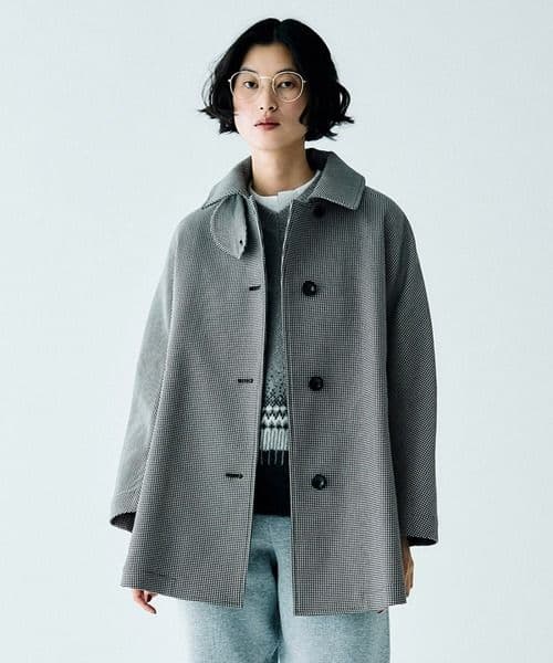 24AW LA MARINE FRANCAISE ウール混 リバーチェックコート