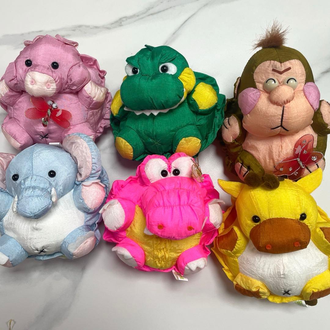 【美品】フリーダム　昭和レトロ　アニマルぬいぐるみセット　ナイロン製