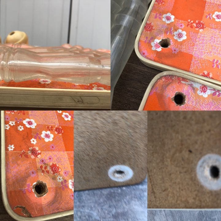 昭和レトロポップ  気泡入りの花柄ワゴン　70年台　ポップ フラワー　棚