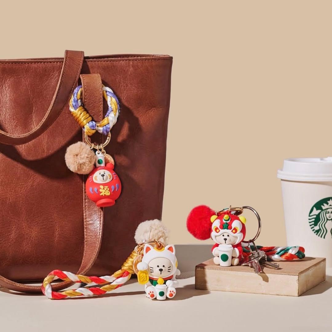 【日本未発売】スタバ 2026 旧正月 ベアリスタ 紅白ペア 招き猫 だるま
