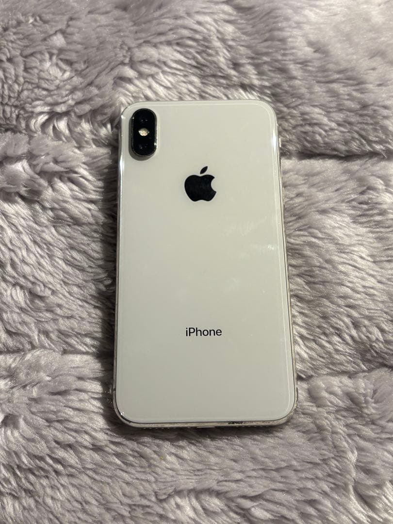 iPhone X ホワイト 64GB バッテリー残量100% 画面ひび割れ