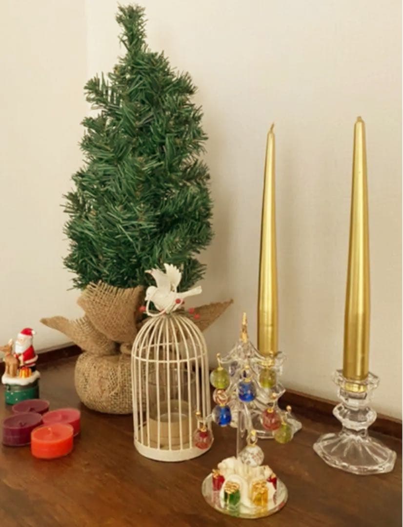 クリスマスツリー キャンドル　ガーラント　オーナメント　オブジェ