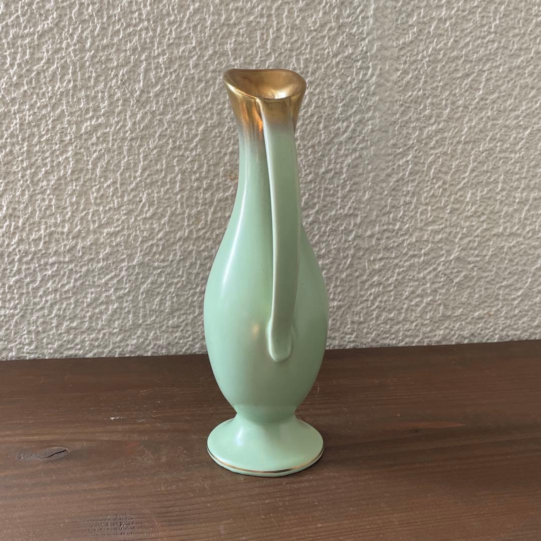 ドイツ ヴィンテージ 陶器 Bay Keramikミントグリーンフラワーベース