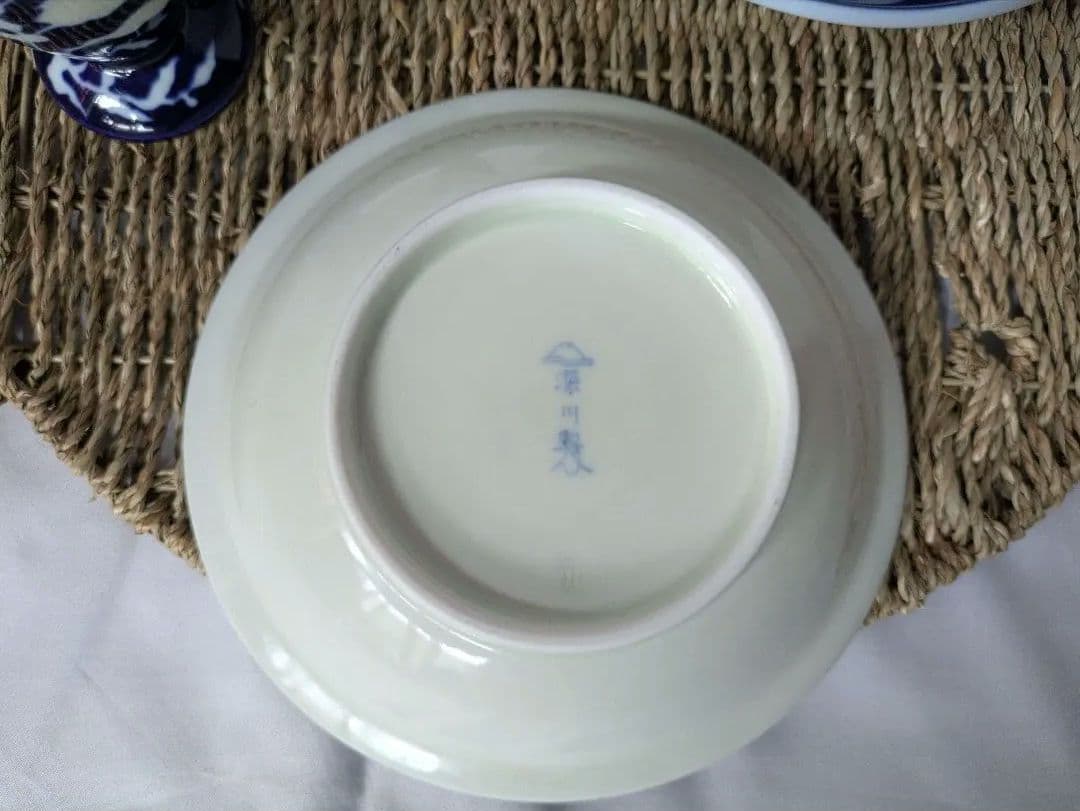 深川製磁 草花折枝白抜紋 2＋2セット レア