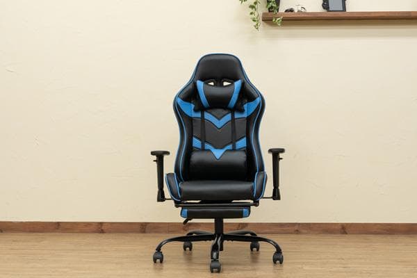 【新品・送料無料】ゲーミングチェア　フットレスト付　BL/RD/YE