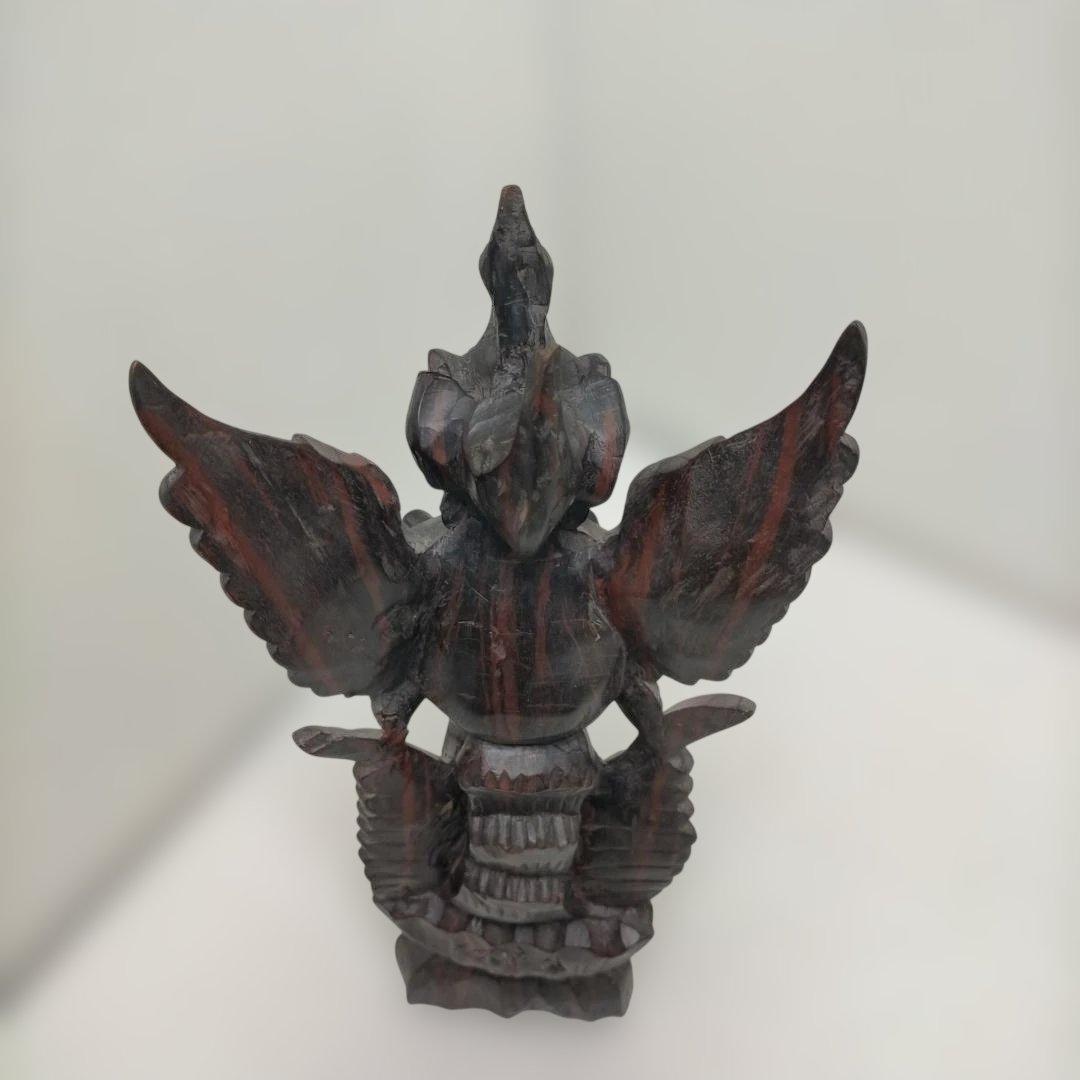 翼のある女神像 木彫り 置物 彫刻像 オブジェ アジアン 260115-3T