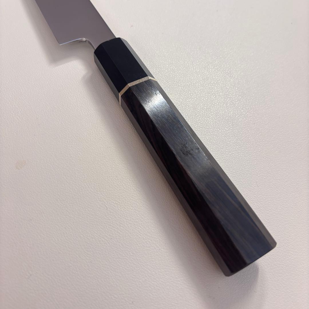 【鞘付き】 270mm柳刃包丁 鏡面　黒檀水牛八角柄 全鋼 和包丁'ᘲ