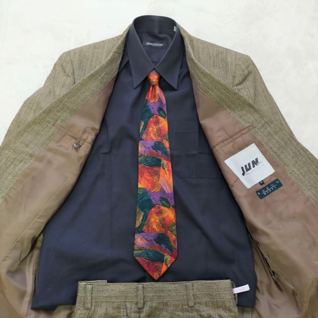 80S　JUN MEN　リネンコットン　ダブルブレストスーツ　Мサイズ　菅田将暉