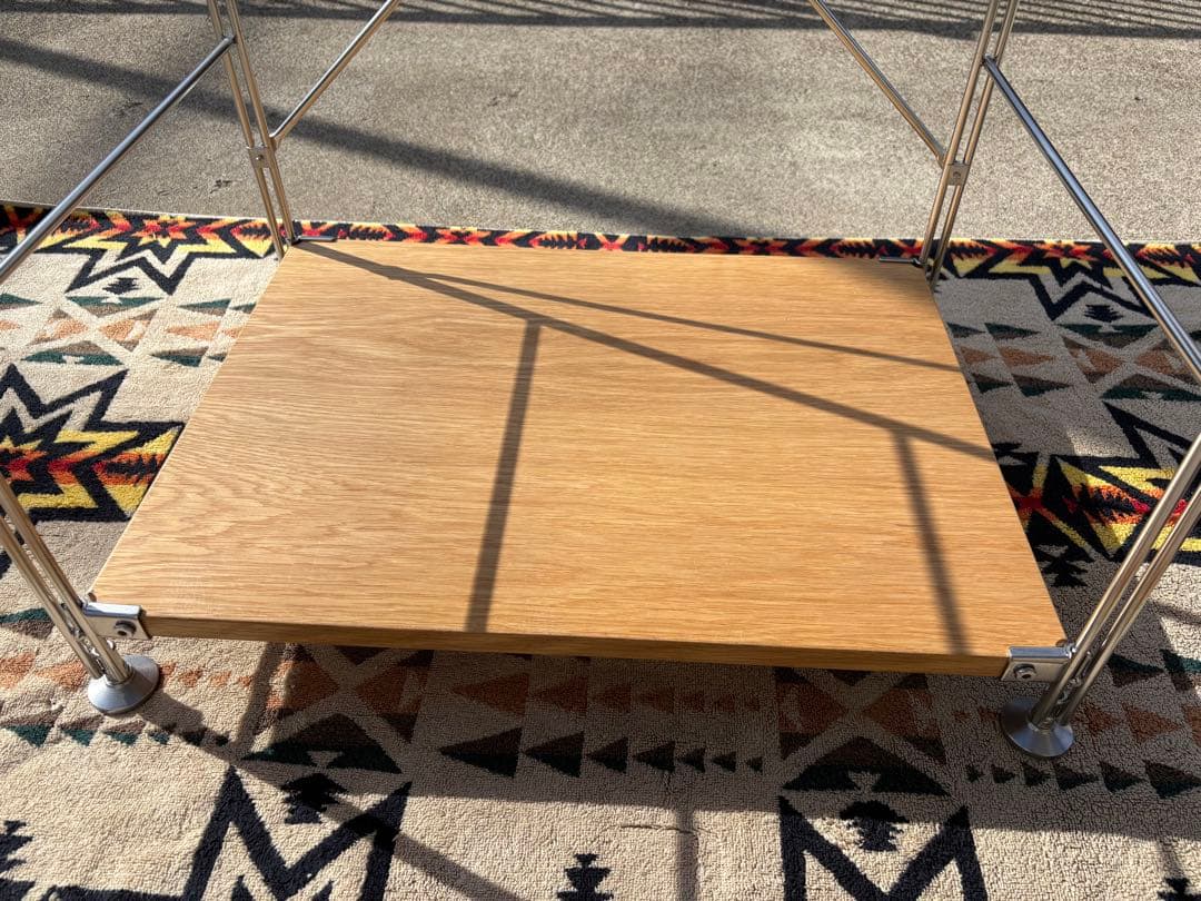 【中古・美品】無印良品 ステンレスユニットシェルフ　オーク材棚セット　小