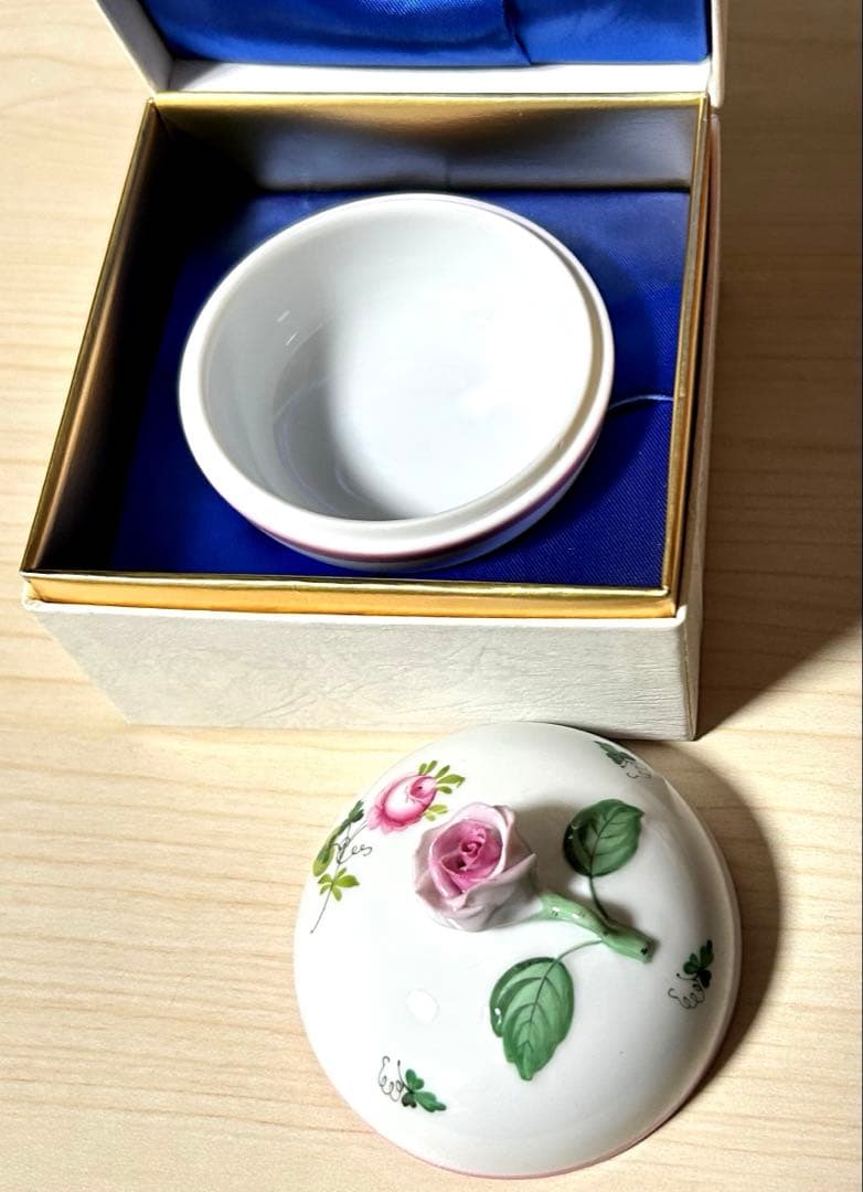 Herend ヘレンド　ウィーンの薔薇 ピンク　ボンボニエール　※未使用保管品