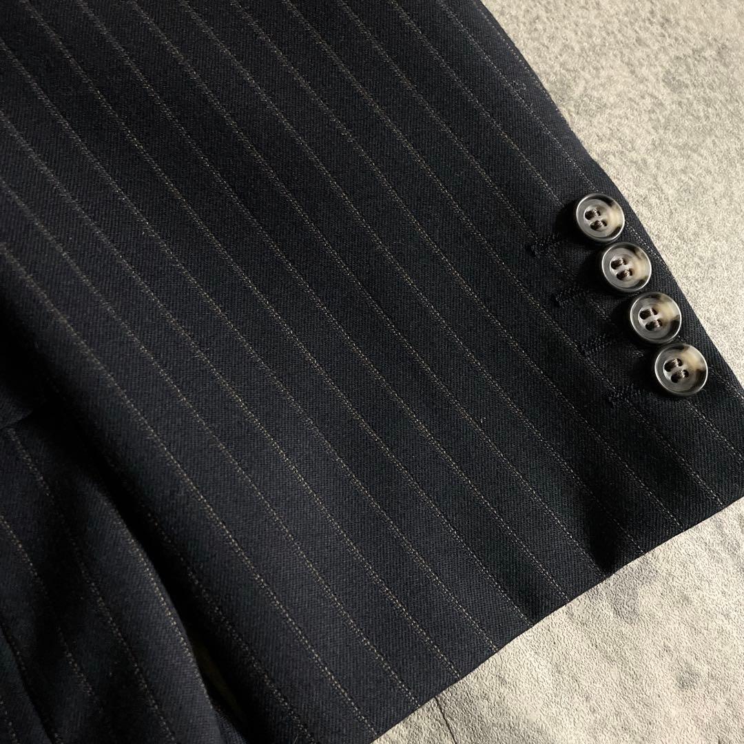 極美品 極上ウール ダブルスーツ× LOUIS VUITTON ダミエ柄ネクタイ