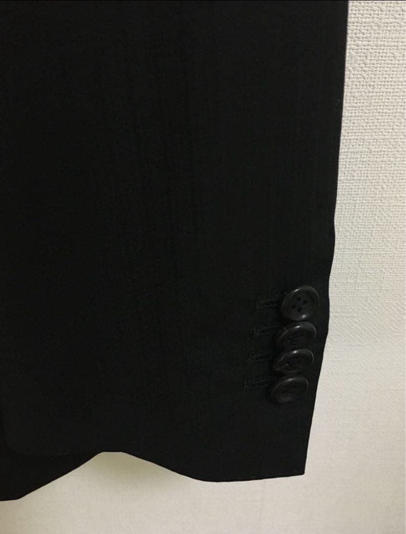美品　ロロピアーナ　スーツ　黒　イタリア生地　共布有　メリノウール100%