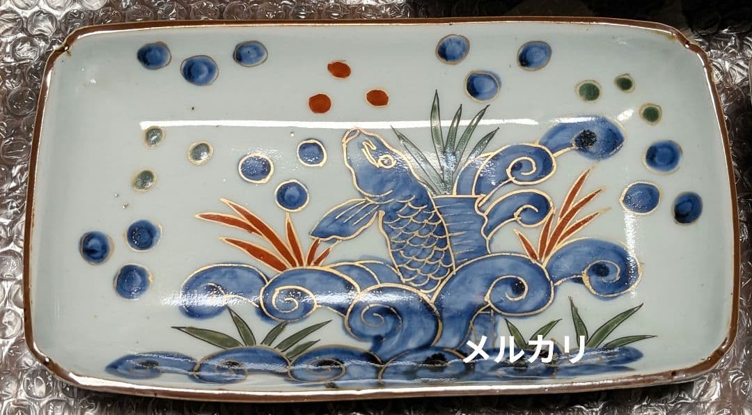 古伊万里 染錦 長皿 江戸中期 骨董 食器 アンティーク