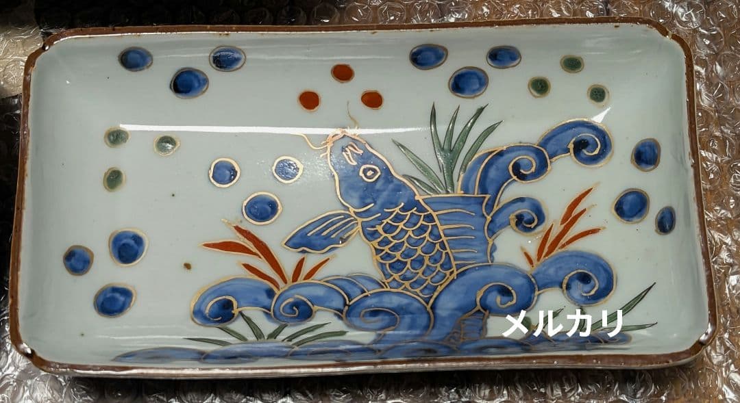 古伊万里 染錦 長皿 江戸中期 骨董 食器 アンティーク