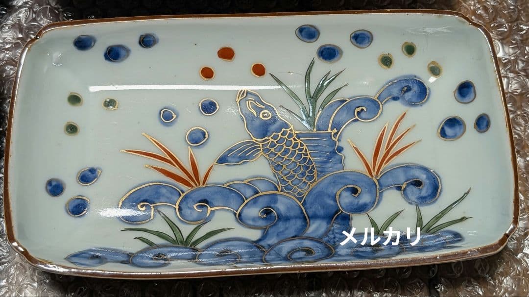 古伊万里 染錦 長皿 江戸中期 骨董 食器 アンティーク