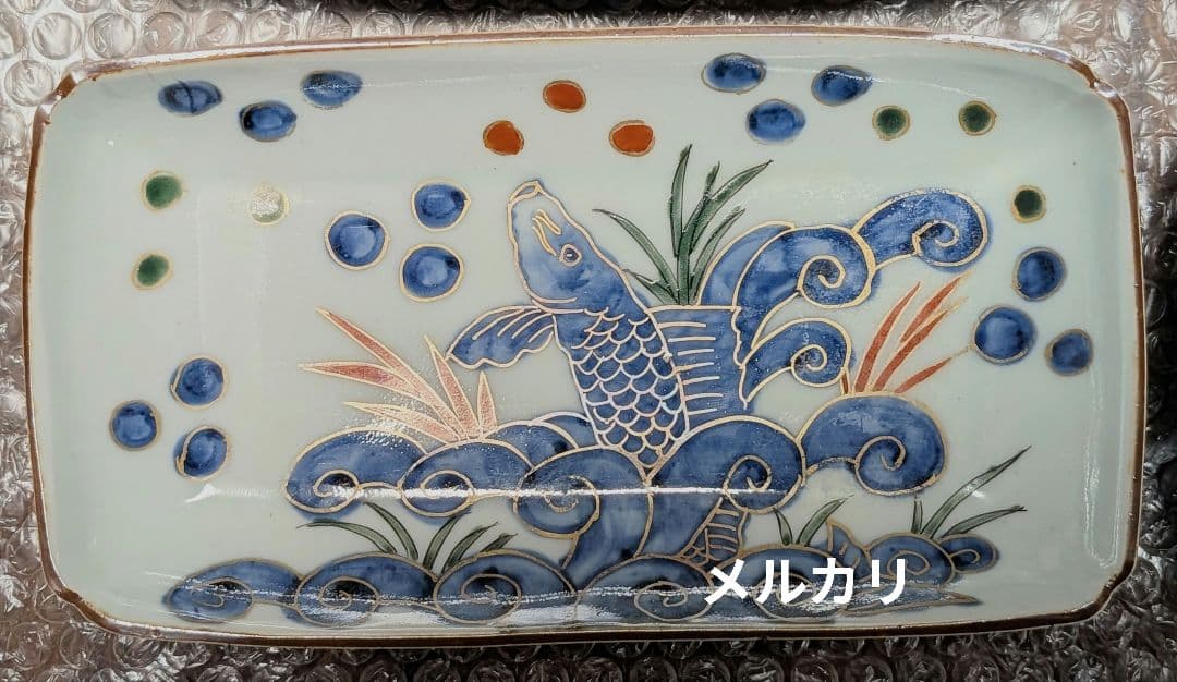 古伊万里 染錦 長皿 江戸中期 骨董 食器 アンティーク