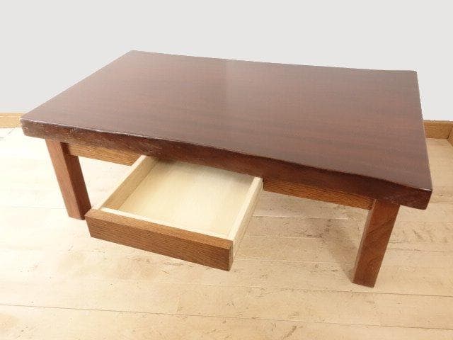 北海道手作り家具　クスノキ（楠）材　一枚板座卓１０００