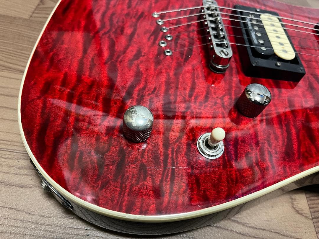 Cort KX1X 虎目　シースルーレッド　Duncan　ソフトケース付