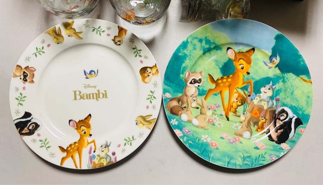 ディズニー バンビ 80周年記念 プレート グラス カトラリー セット