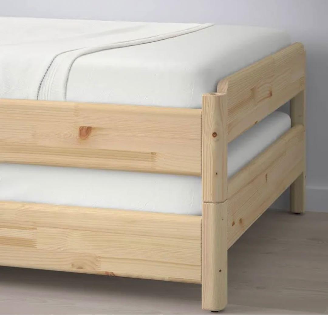 【直接引き取り限定】IKEA シングルベッド×2 マットレス・すのこ付き