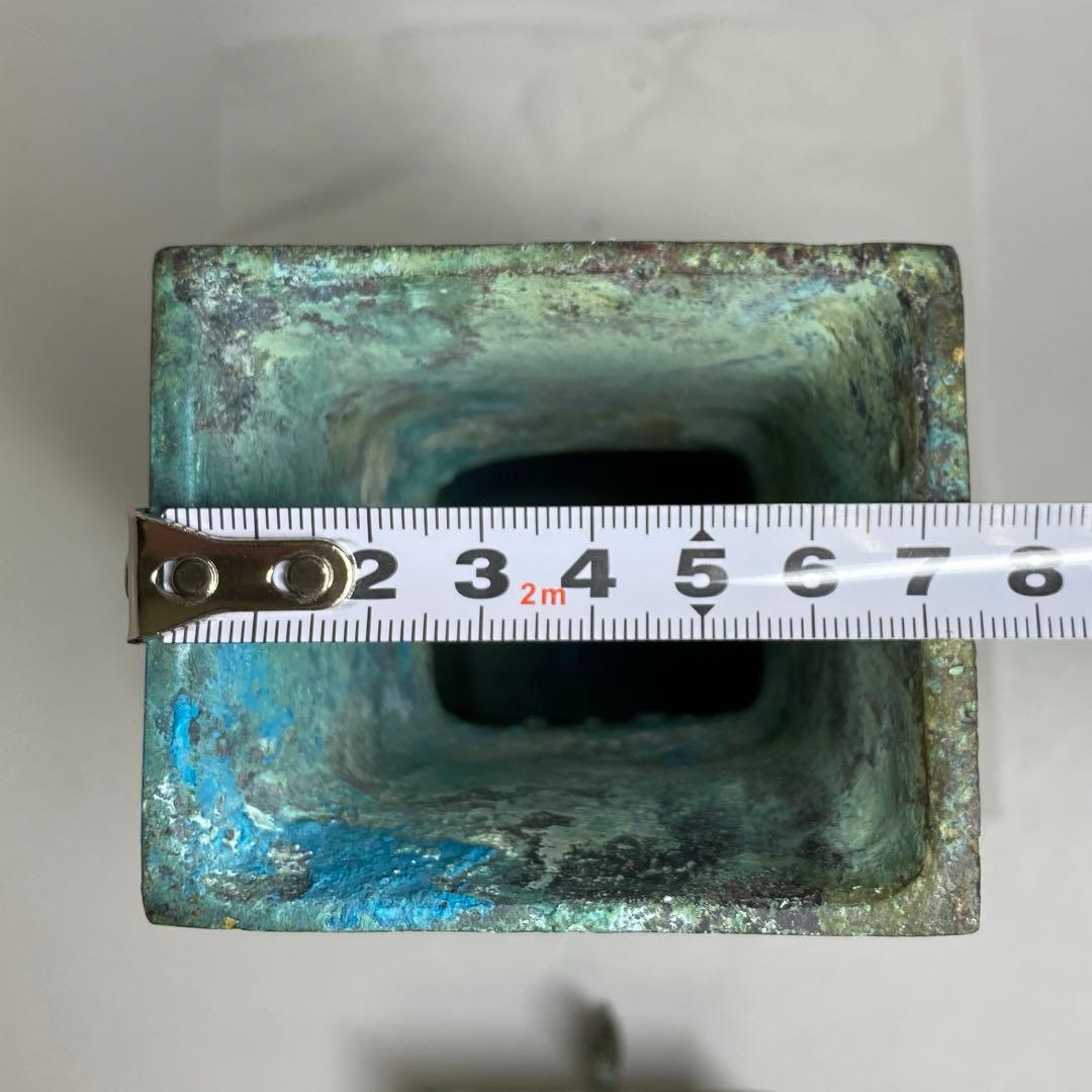 古銅 金象嵌 蓋付花入 30.5cm 東キ7-1206① タルサ