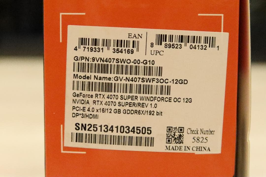 Gigabyte RTX4070Super WF OC V1.0 12G 美品