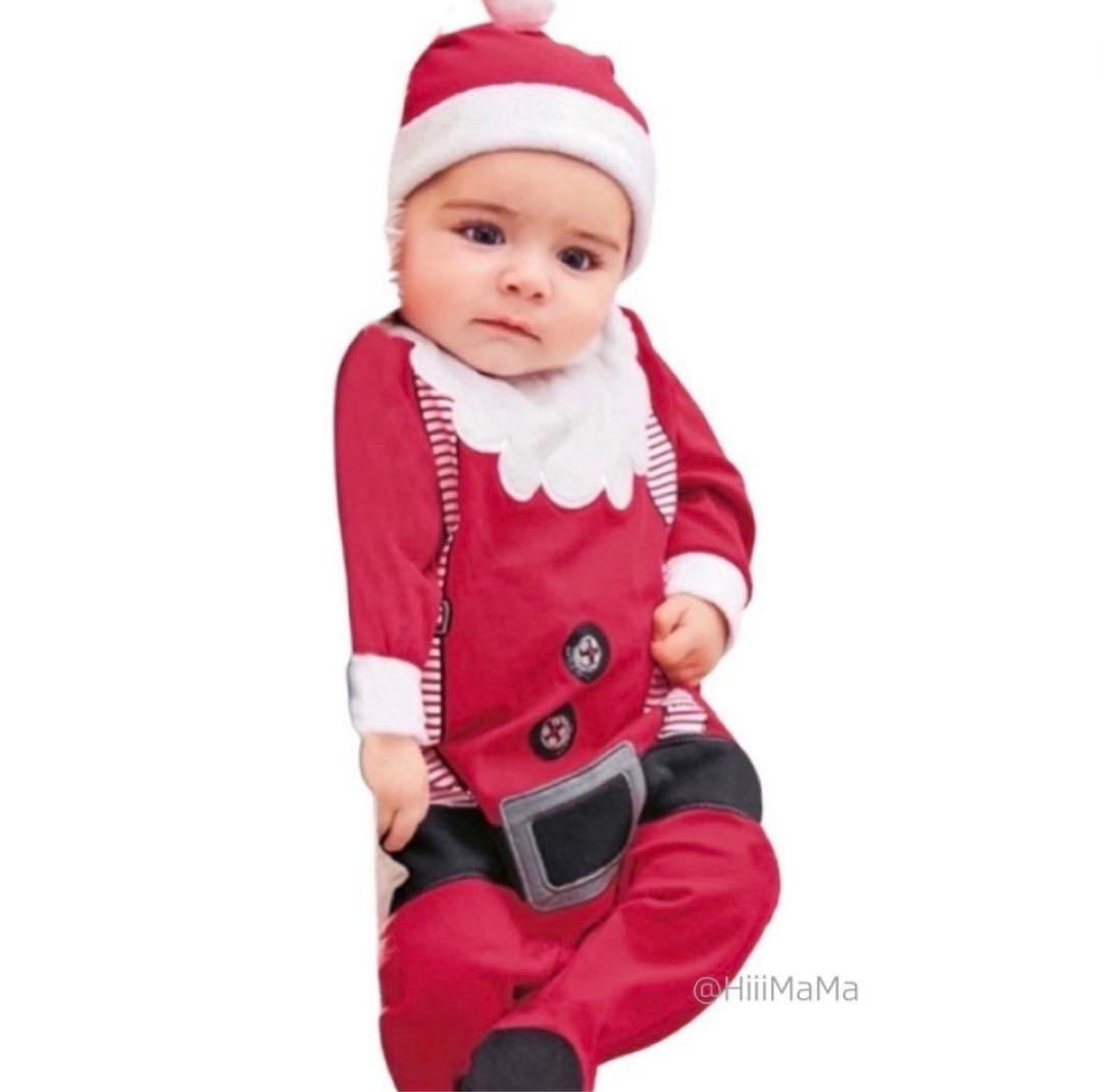 クリスマス エルフ ロンパース 帽子 Xmas サンタ トナカイ 着ぐるみ