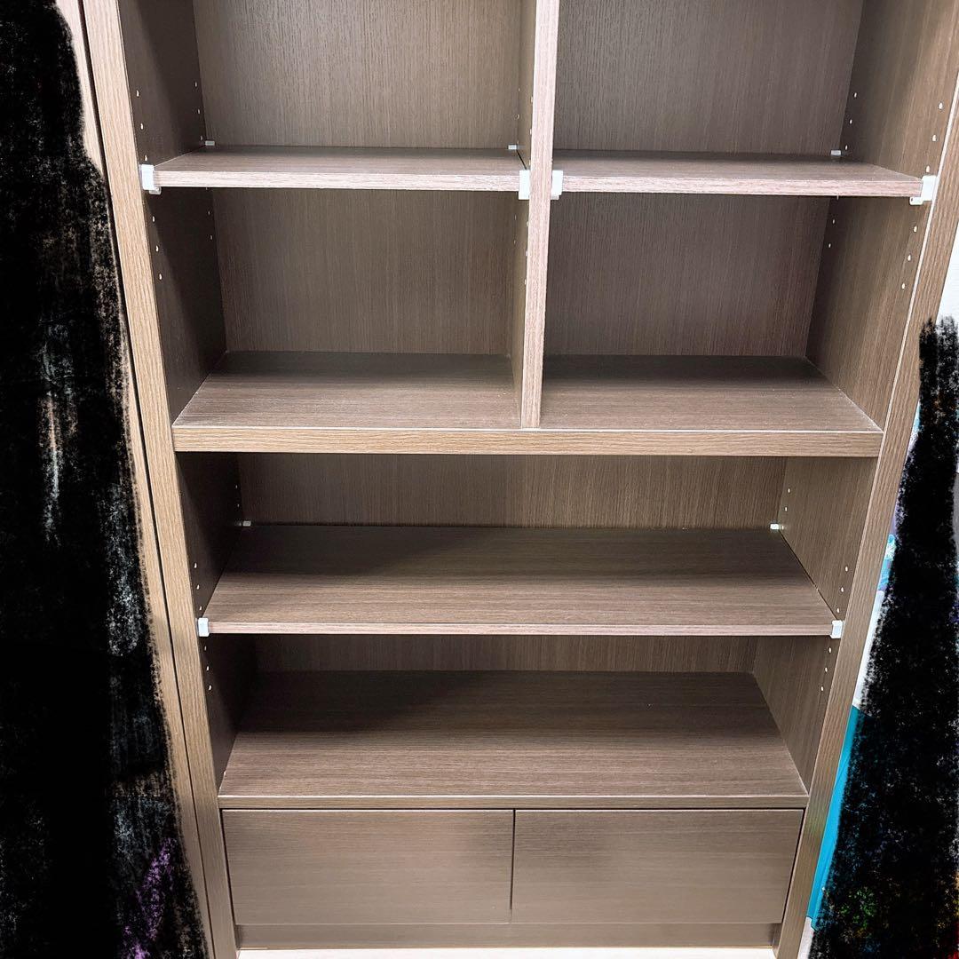 【美品】棚　可動棚　引き出し　収納　ブラウン　大型家具