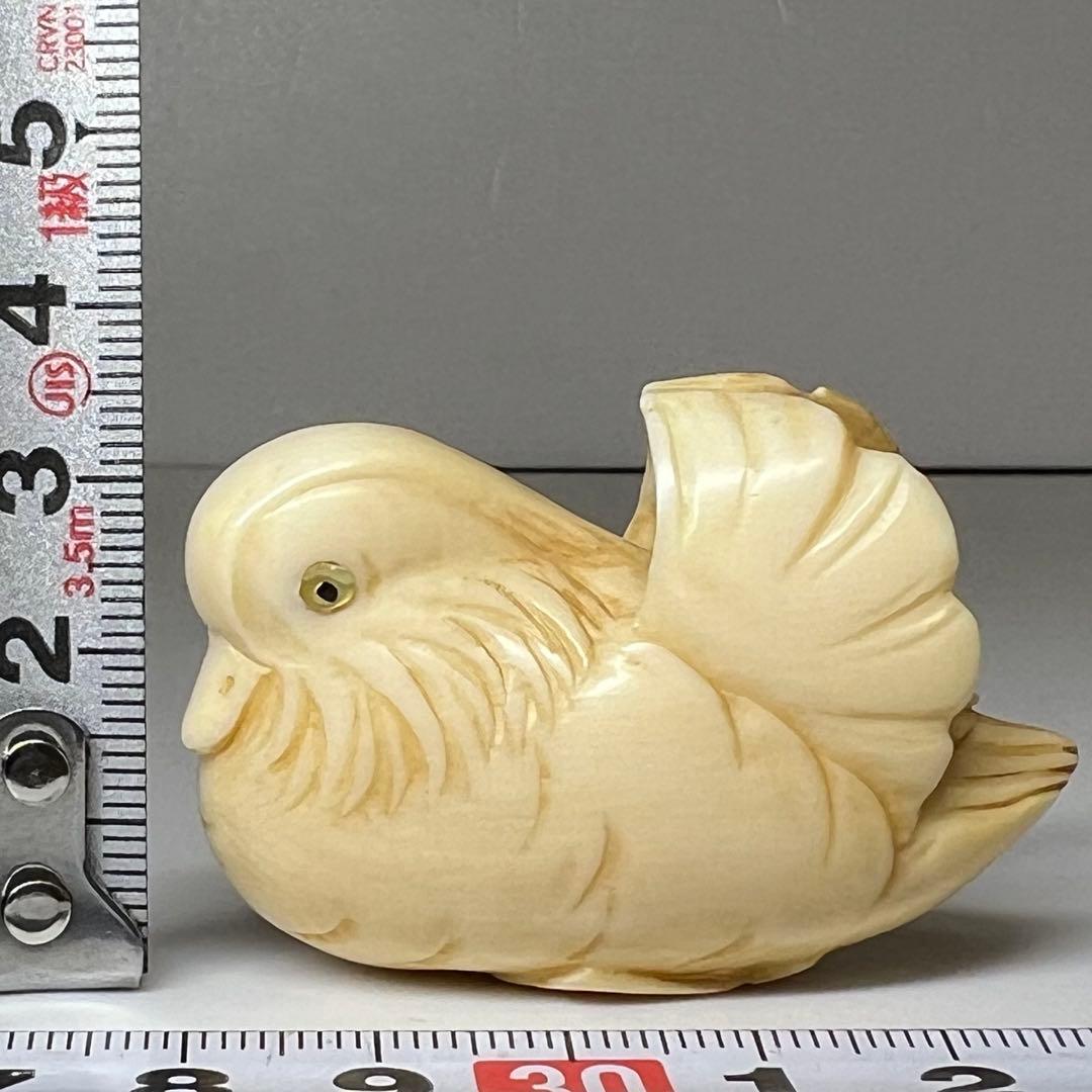 光正在銘 おしどり 根付 39g 東キ8-0204☆1F トヒト