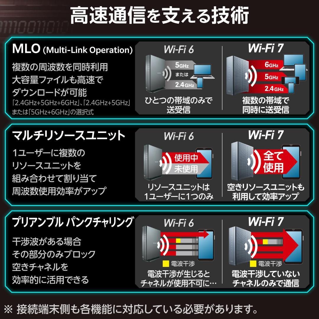 【新品値下】新発売 エレコム WiFiルーター WiFi7 WRC-W703-B
