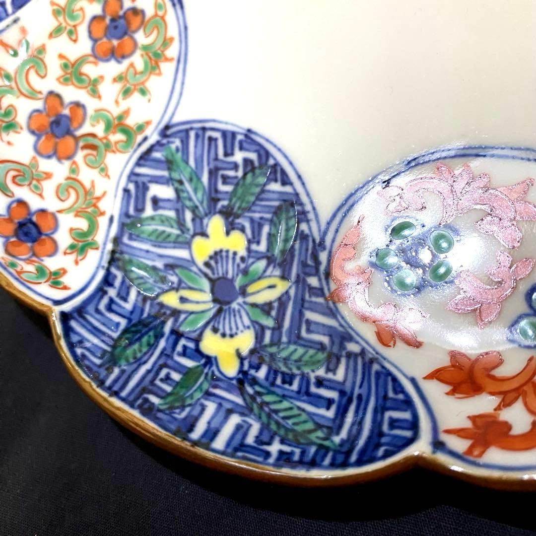 京焼　加藤雲泉　彩色輪花捻祥瑞柄　二枚組　京都　清水焼　作家物　お正月・お祝いに