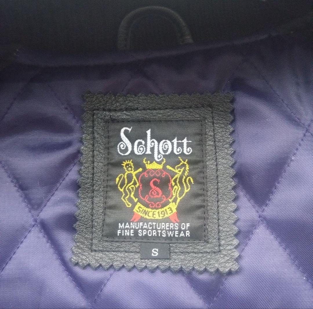 Schott 　ショット　スタジャン 黒 レザー