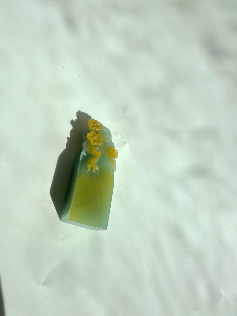 【梅の花】 花　古獣　美品　高級印材　篆刻　印石　雲南　天青石　印石　水凍