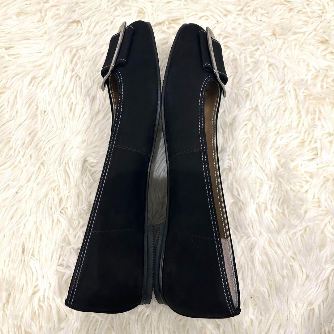 極美品 MIHAMA ミハマ エナメル バックル パンプス 黒 24 箱付き