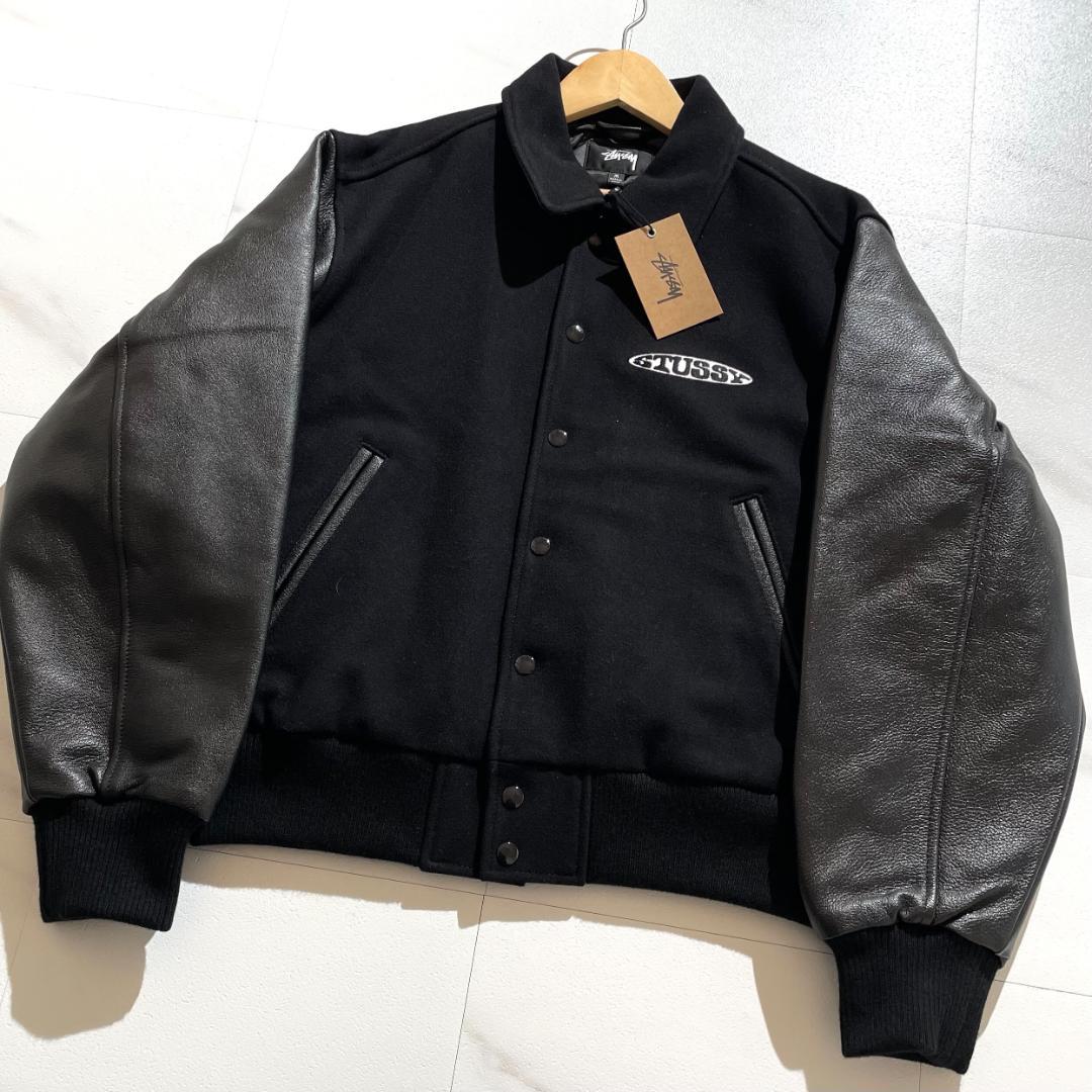 25aw　未使用　ステューシー　Stussy GLOBE VARSITY　黒　M