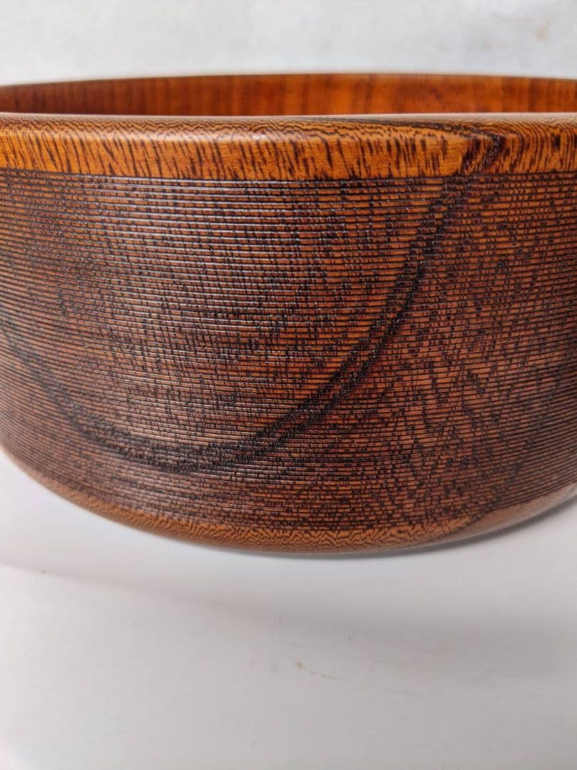 茶道具　お茶お櫃　ケヤキ一刀彫　高級品