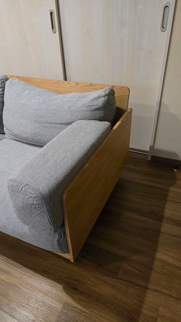 無印良品 木製ソファ オーク材 突板2.5 シーター