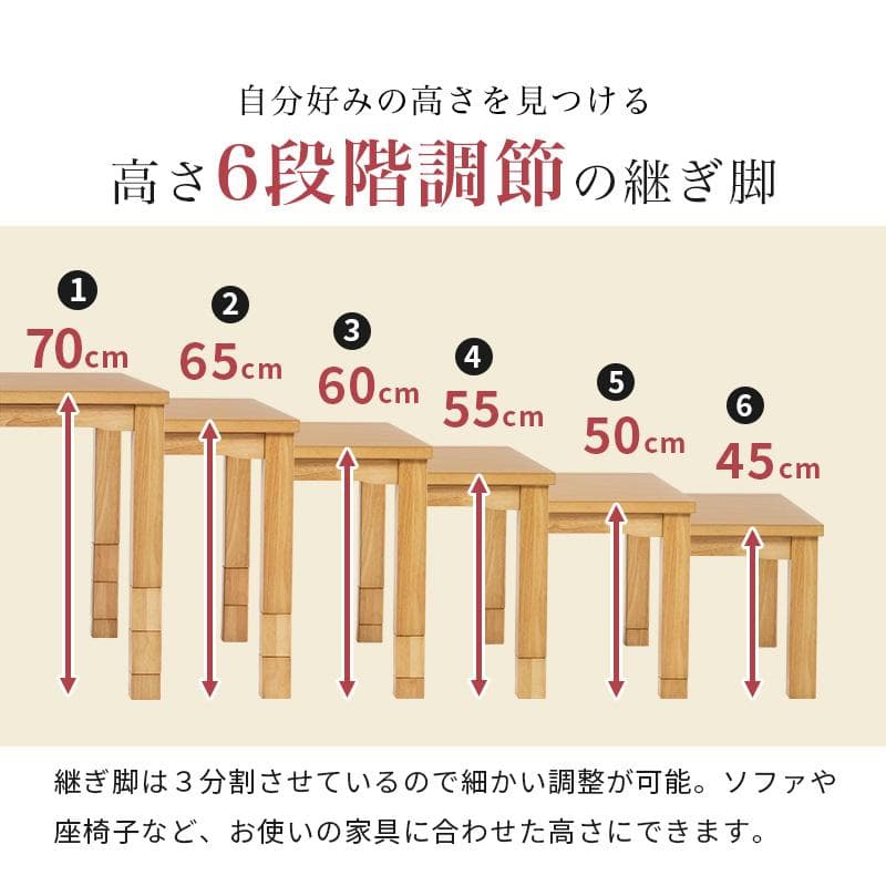 【新品・未使用】　 リビングコタツ こたつ　長方形　90cm　×60cm