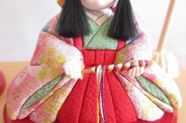 最大安　吉徳購入　 送料込み　ガラスケース 親王飾り　木目込み 二人飾り