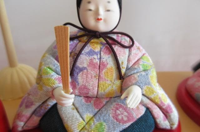 最大安　吉徳購入　 送料込み　ガラスケース 親王飾り　木目込み 二人飾り
