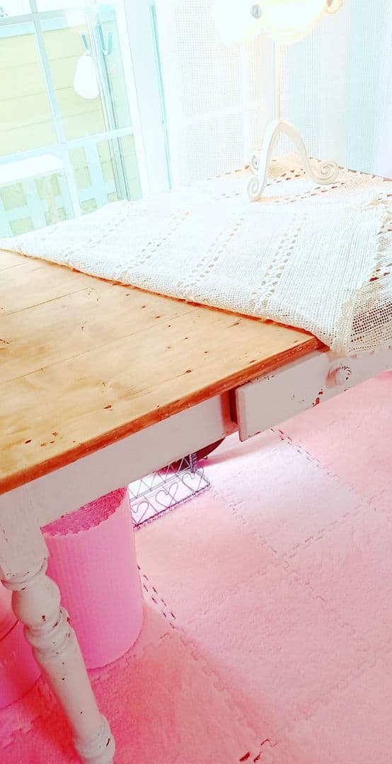 送料込❤︎アンティーク フランス ペイント ダイニングテーブル