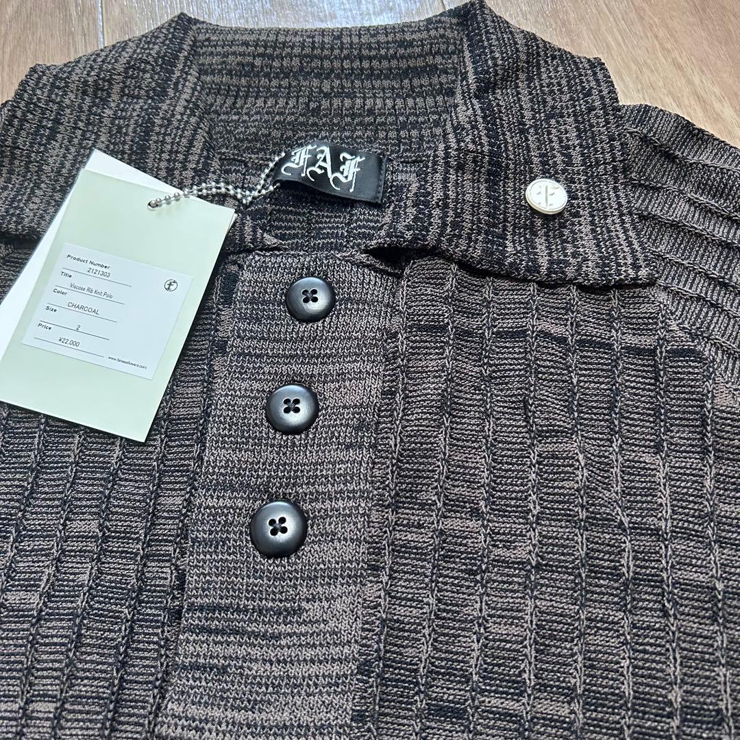 新品　FAKE AS FLOWERS FAF ポロシャツ　ポロニット　Lサイズ