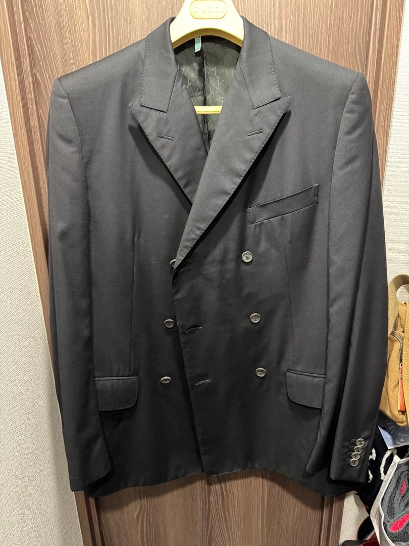 【GUCCI/グッチ】秋冬スーツ/GG柄裏地《グッチハンガー付き》クリーニング済
