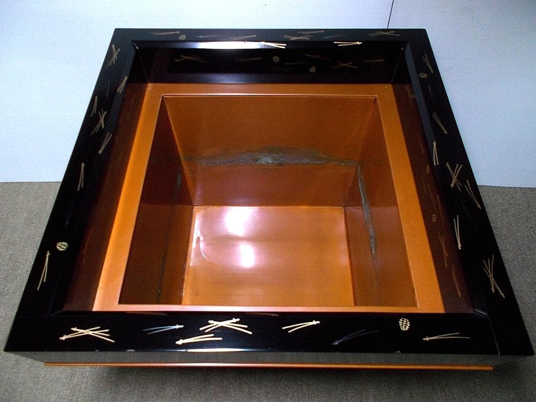 茶道具 炉壇 炉おとし おまけで炉縁/真塗/松笠 送料込み