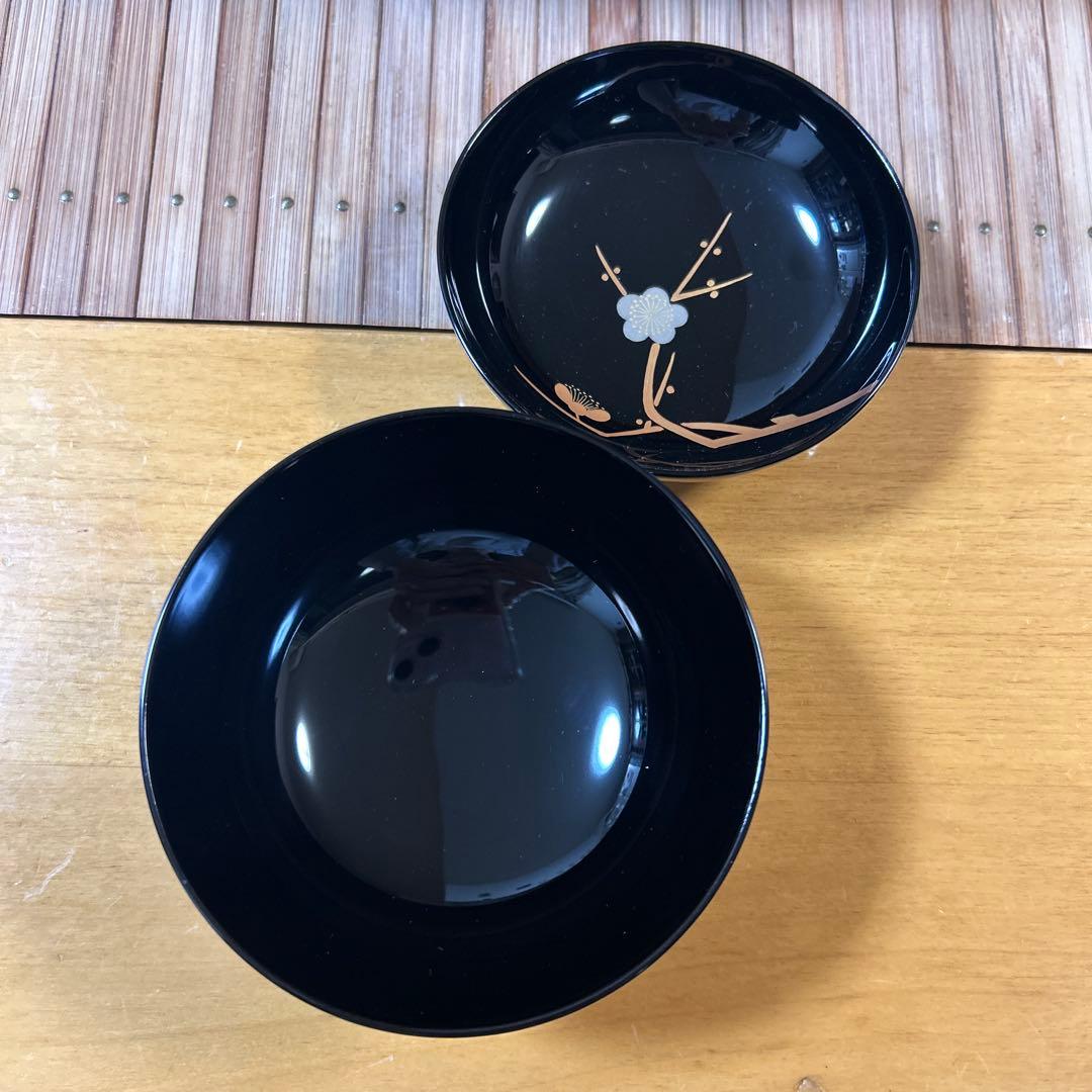 京都平安象彦　天然木　本漆塗　蒔絵　久美椀　金銀初梅　春蘭　伝統工芸品　高級漆器