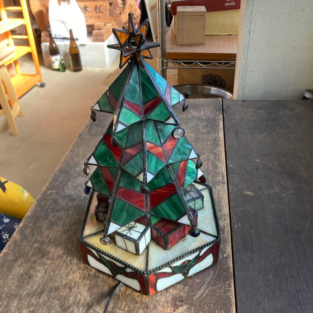 ビンテージ オーナメントグラス ステンドグラス クリスマスツリー 高さ33cm