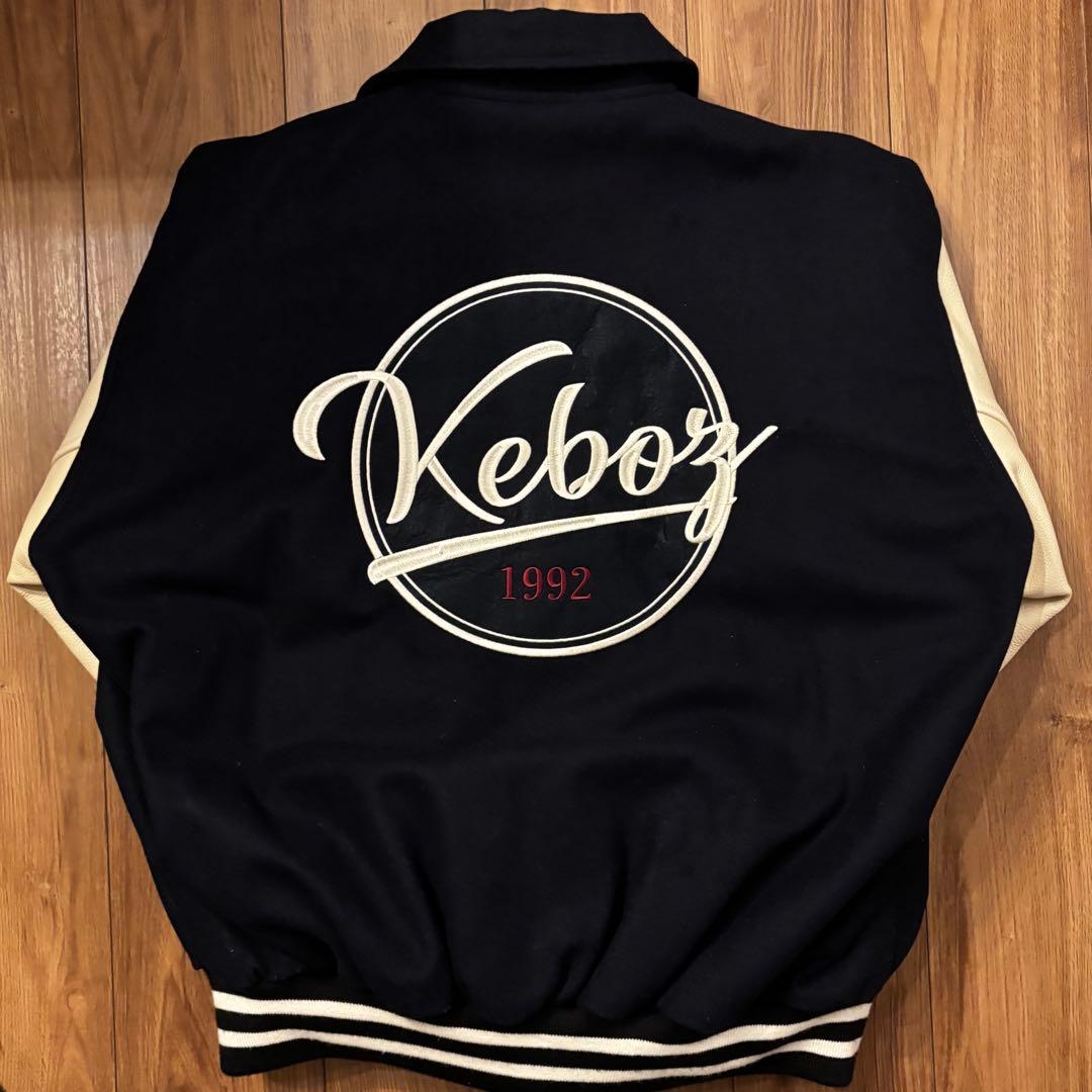 ジャケット・アウター KEBOZ MELTON & LEATHER VARSITY JACKET