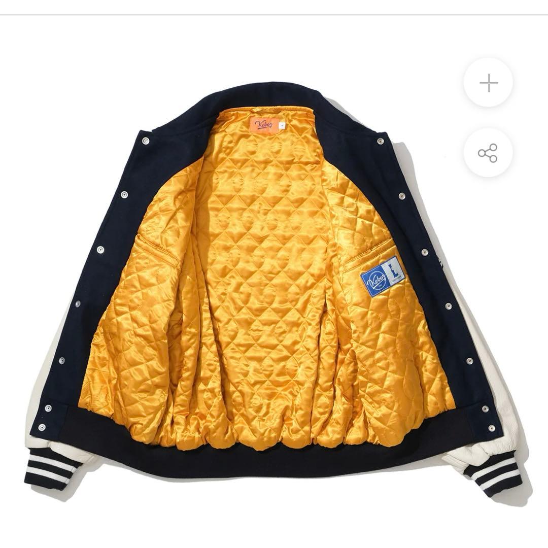 ジャケット・アウター KEBOZ MELTON & LEATHER VARSITY JACKET