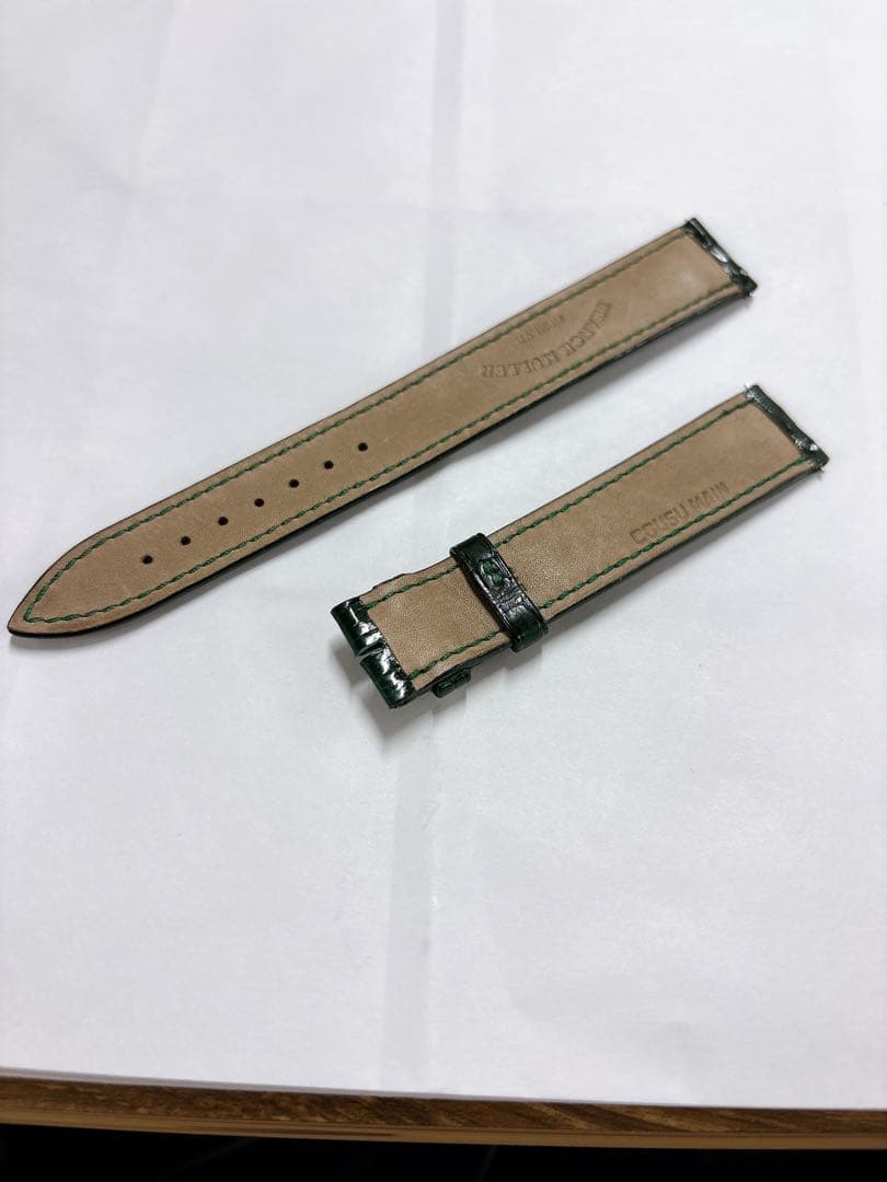 フランクミュラー 未使用 2582 17mm 純正 クロコ ベルト バンド 緑